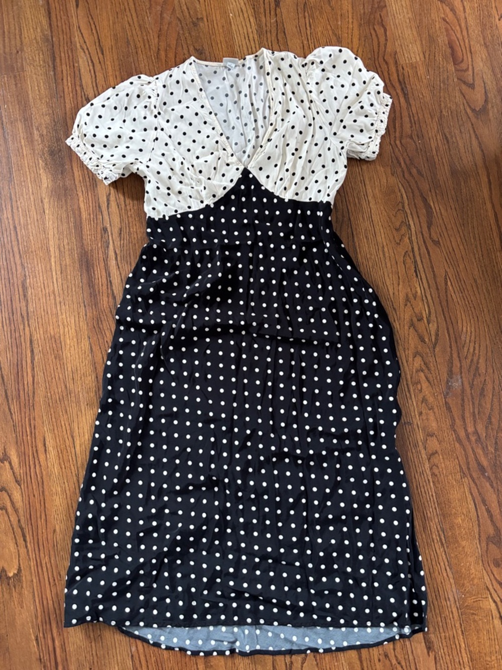 a new day Black and White Polka Dot Maxi Dress